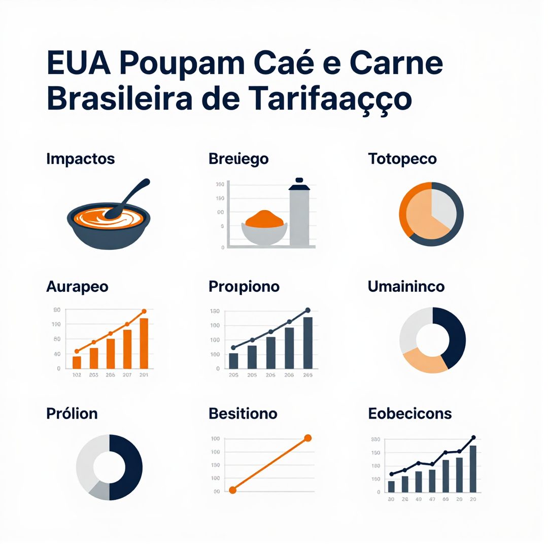Infográfico - EUA Poupam Café e Carne Brasileira de Tarifaço: Impactos na Nutrição Preventiva Internacional