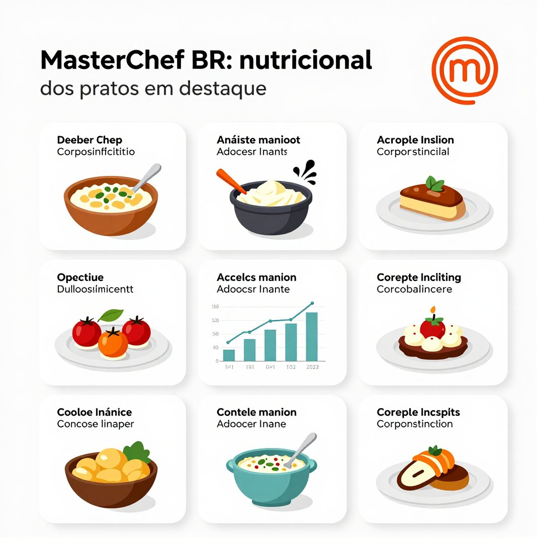 Infográfico - MasterChef BR: análise nutricional dos pratos em destaque e seu impacto na mesa brasileira