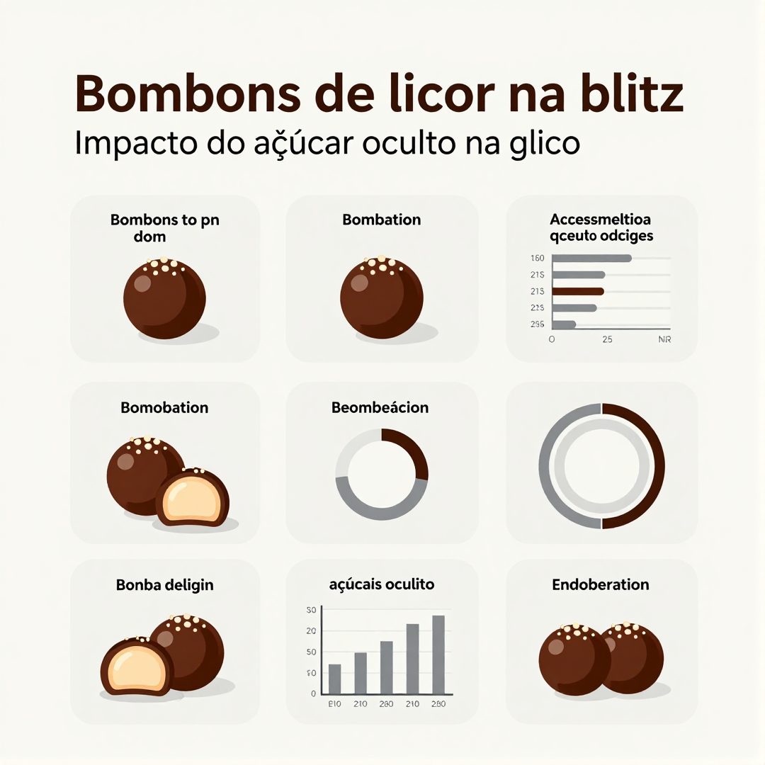 Infográfico - Bombons de licor na blitz: impacto do açúcar oculto na glicose sanguínea