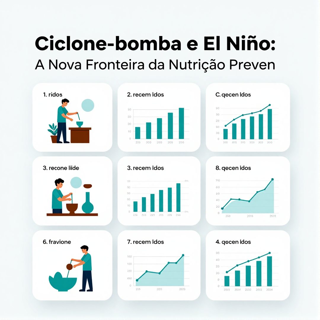 Infográfico - Ciclone-bomba e El Niño: A Nova Fronteira da Nutrição Preventiva no Brasil