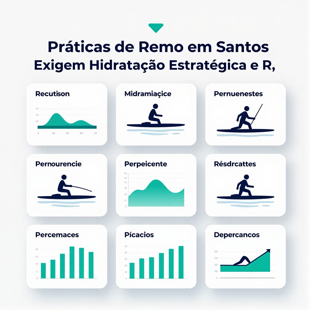 Infográfico - Práticas de Remo em Santos Exigem Hidratação Estratégica e Reposição Eletrolítica Durante Treinos