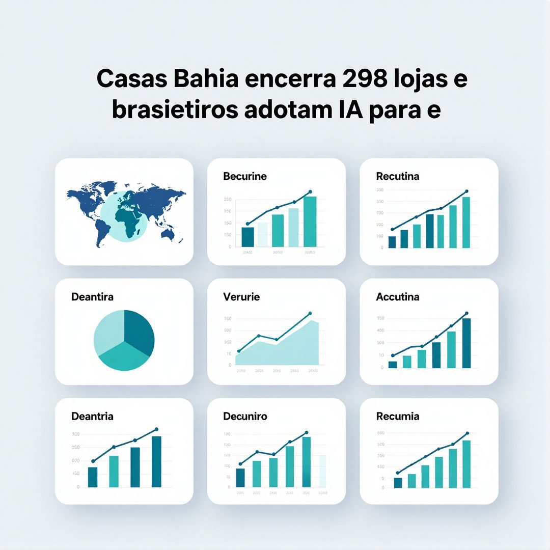 Infográfico - Casas Bahia encerra 298 lojas e brasileiros adotam IA para escolher snacks contra a fadiga mental