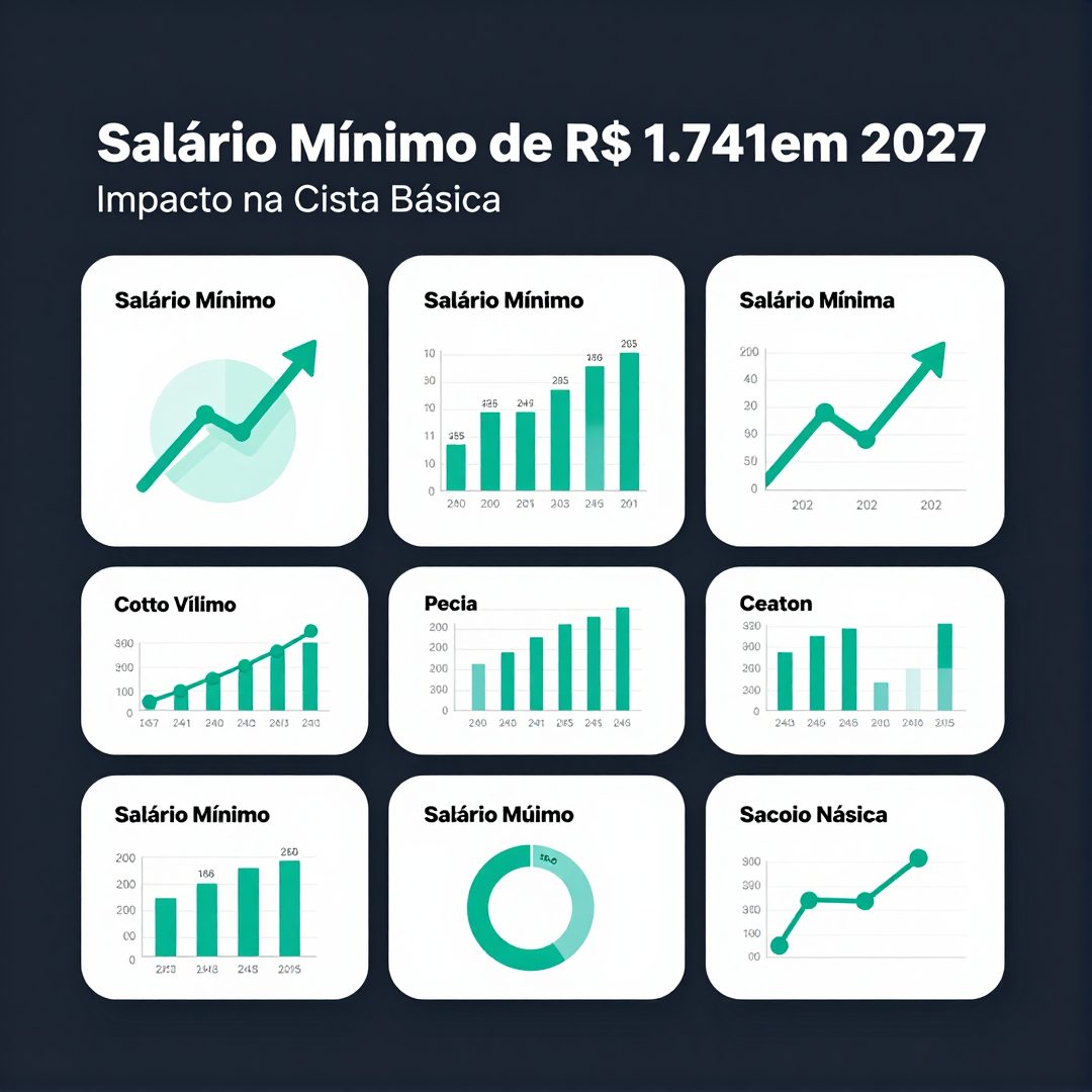 Infográfico - Salário Mínimo de R$ 1.741 em 2027: Impacto na Cesta Básica e Nutrição Preventiva para Famílias Brasileiras