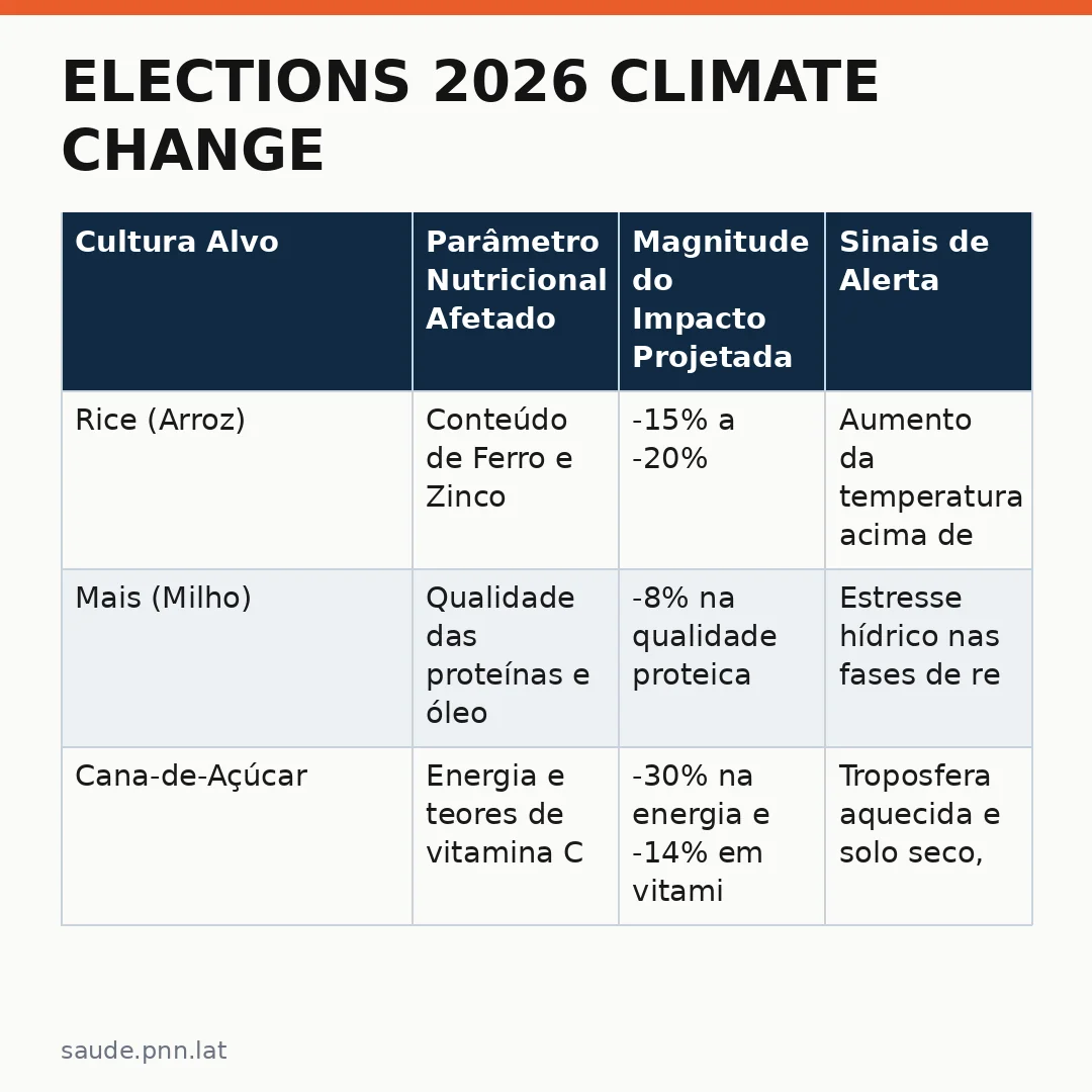 Infográfico - Elections 2026 Climate Change: Por que o impacto ambiental afeta diretamente sua saúde alimentar