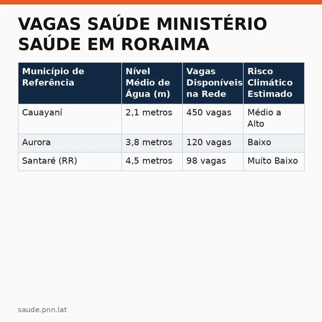 Infográfico - Vagas Saúde Ministério Saúde em Roraima: O Plano de Preparação do SUS Diante da Crise Climática