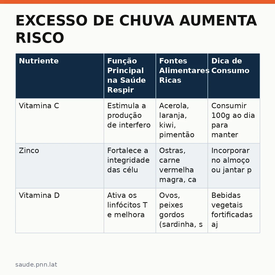 Infográfico - Excesso de chuva aumenta risco: como proteger sua imunidade em dias úmidos