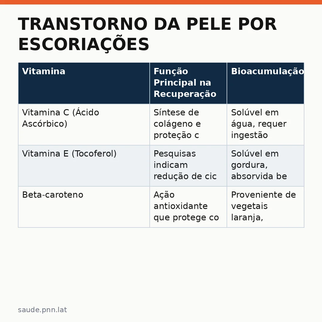 Infográfico - Transtorno da pele por escoriações: vitaminas antioxidantes ajudam na recuperação e previnem danos futuros