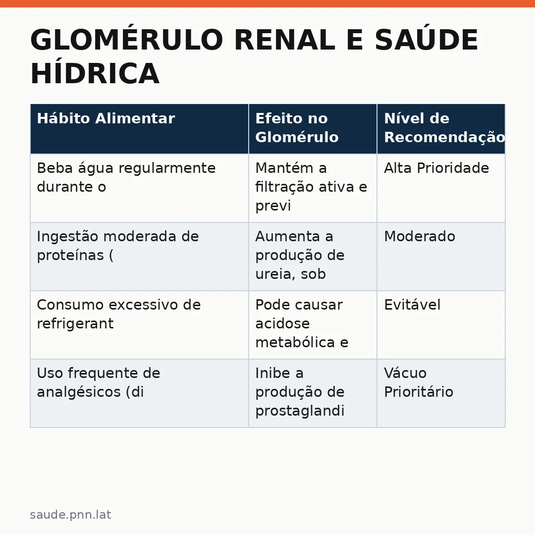 Infográfico - Glomérulo Renal e Saúde Hídrica: O Que Comer Para Proteger Seus Rins Naturalmente