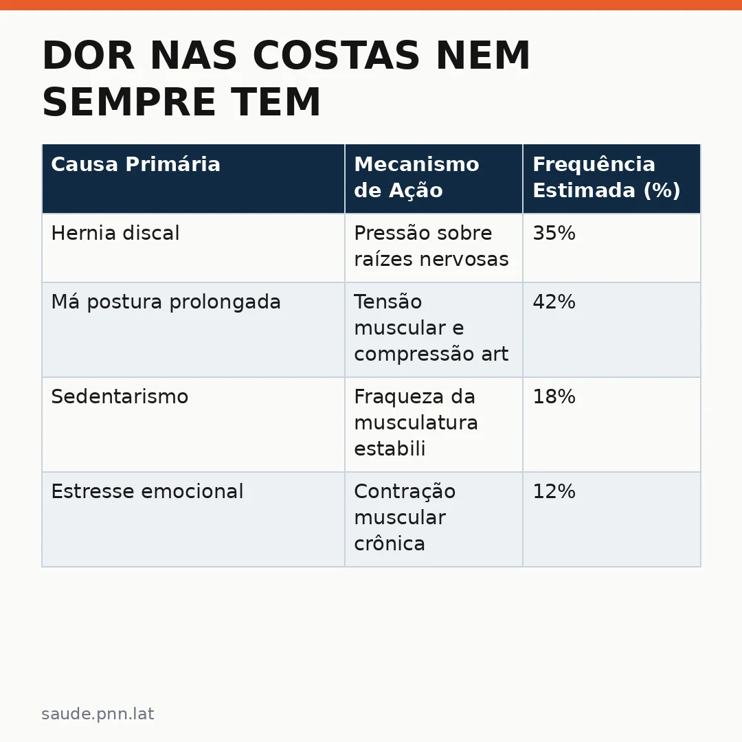 Infográfico - Dor nas costas nem sempre tem origem na coluna: conheça possíveis causas como má postura, sedentarismo e estresse emocio
