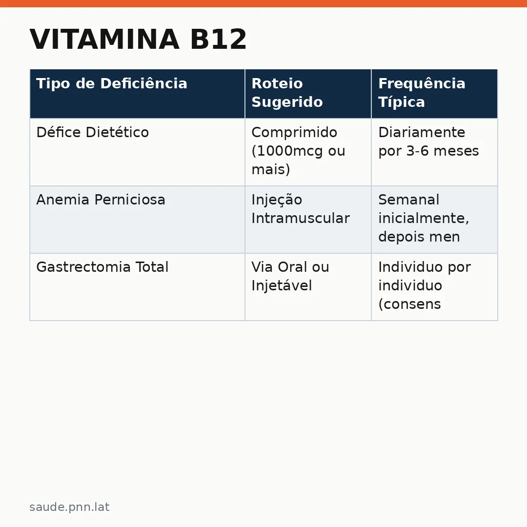 Infográfico - Vitamina B12: Comprimido ou Injeção? O Que o Consenso Define