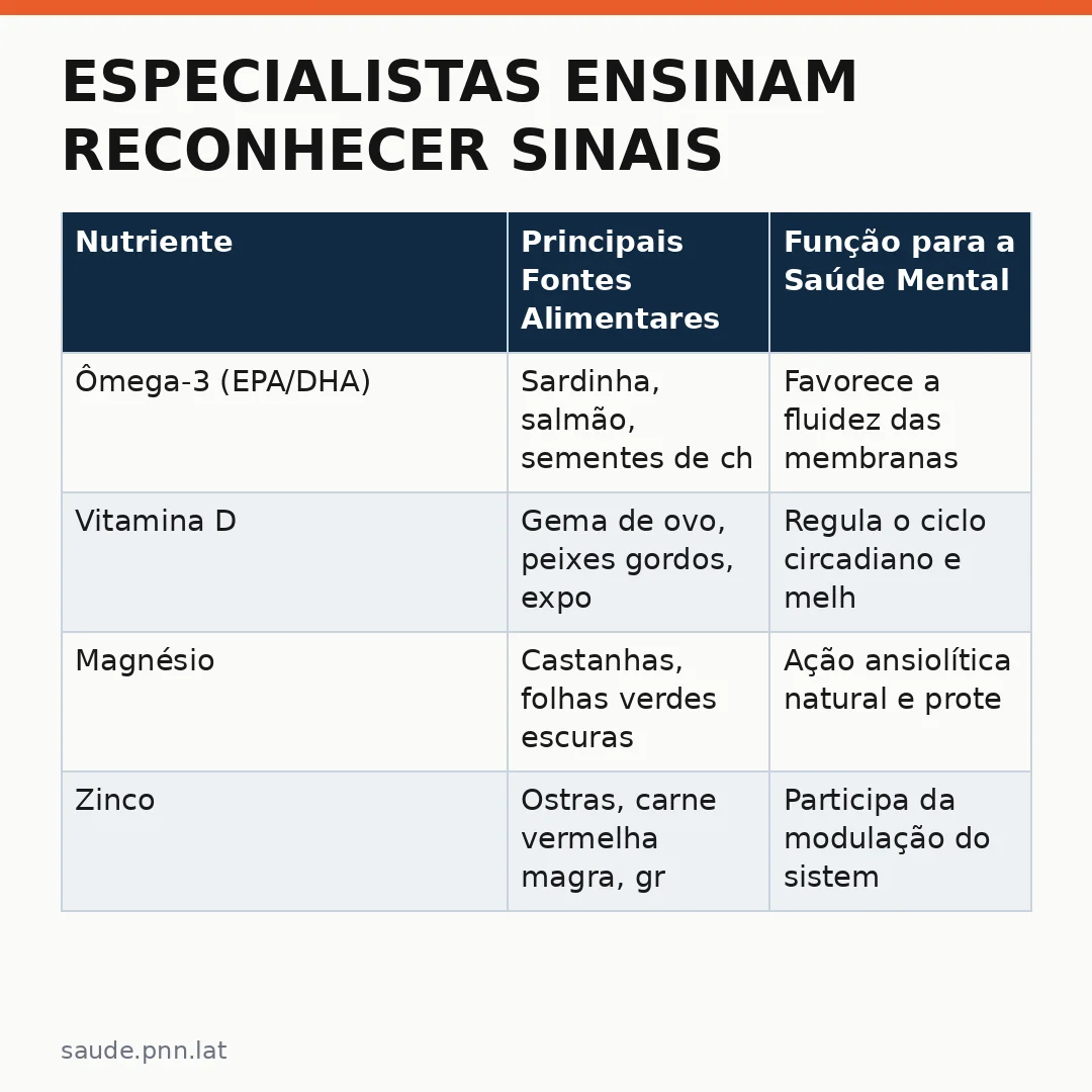 Infográfico - Especialistas ensinam reconhecer sinais de suicídio em cada fase da vida: A proteção nutricional que o cérebro precisa