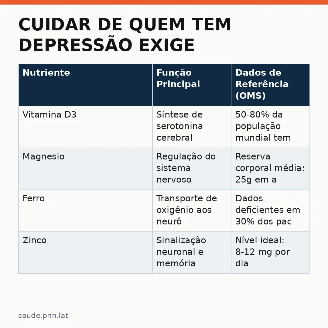 Infográfico - Cuidar de quem tem depressão exige equilíbrio para evitar sobrecarga: abordagem nutricional integrada no Brasil