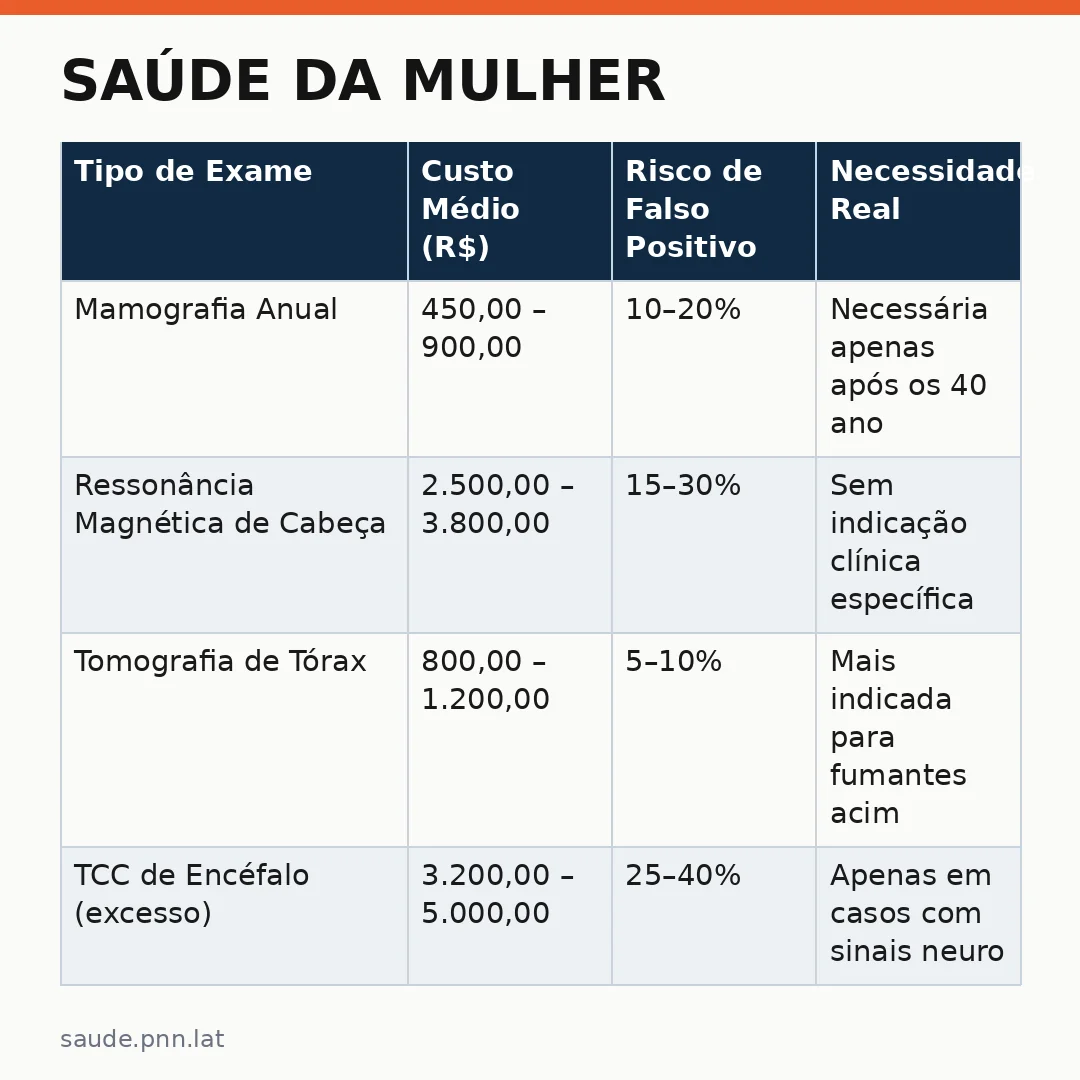 Infográfico - Saúde da Mulher: os Riscos do Excesso de Exames – Uma Lição de Saúde Preventiva