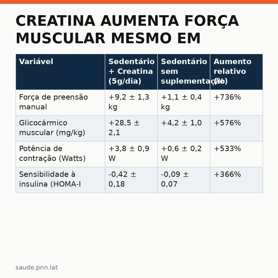 Infográfico - Creatina aumenta força muscular mesmo em quem não pratica exercícios regularmente