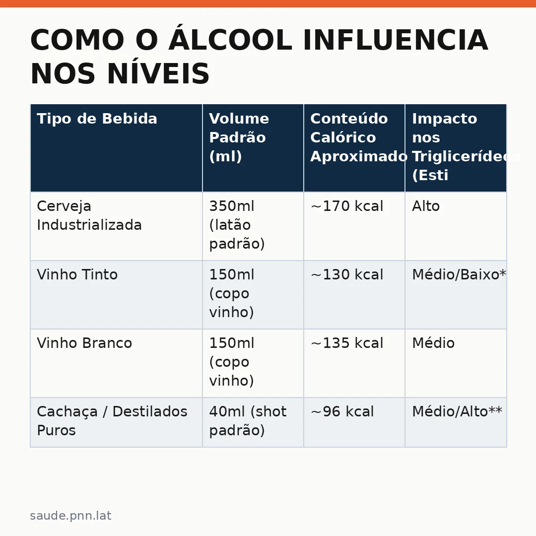 Infográfico - Como o álcool influencia nos níveis de gordura no sangue: orientações práticas para controle alimentar