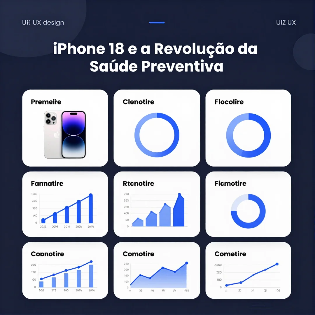 Infográfico - iPhone 18 e a Revolução da Saúde Preventiva: Como Tecnologia e Nutrição se Encontram Após Desastres Naturais