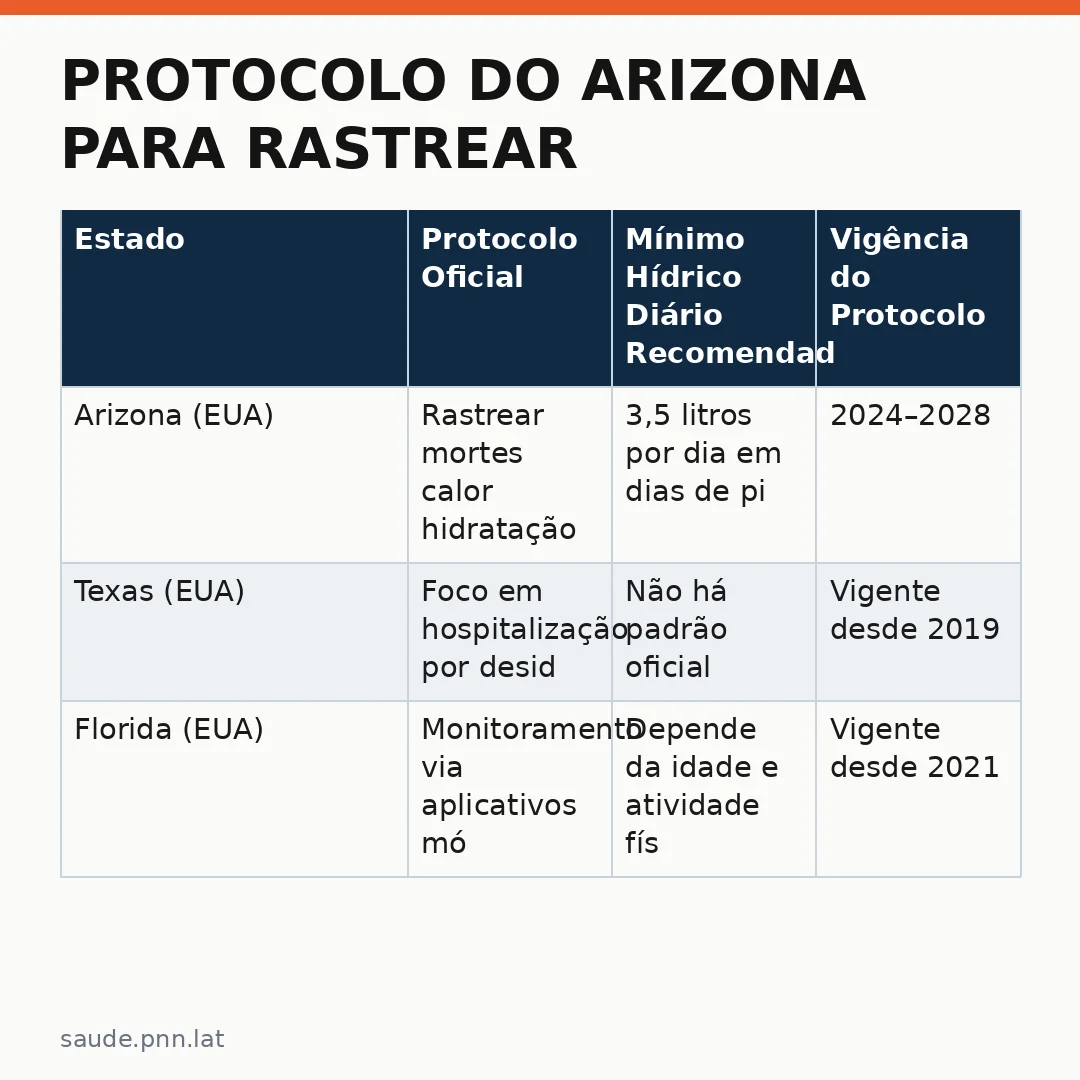 Infográfico - Protocolo do Arizona para Rastrear Mortes por Calor: A Hidratação como Estratégia Preventiva