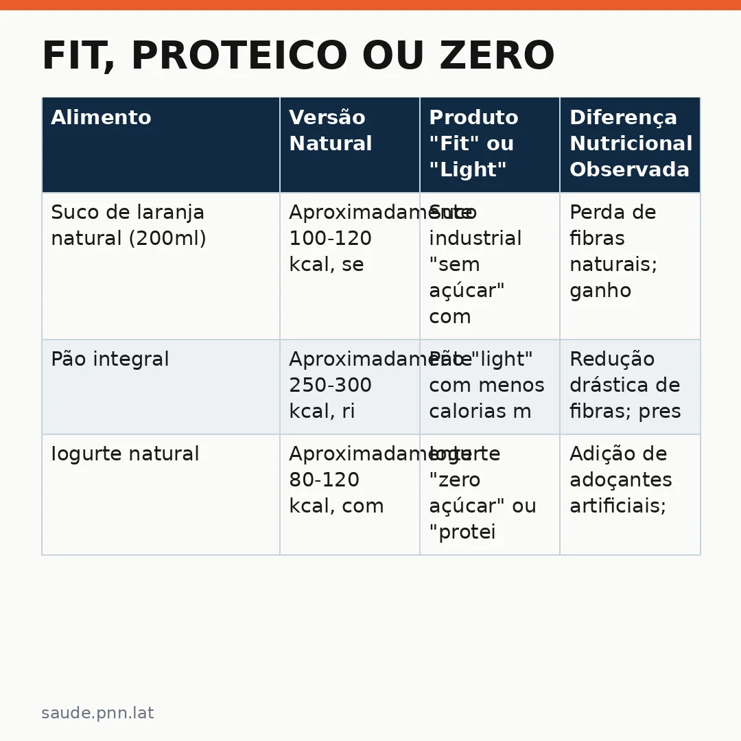 Infográfico - Fit, Proteico ou Zero: Rótulos que Enganam — O Que Verdeiramente Dizer ao Comprar