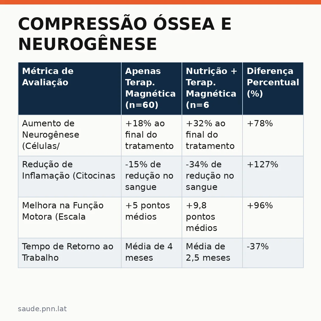 Infográfico - Compressão Óssea e Neurogênese: O Papel da Nutrição na Recuperação Cerebral
