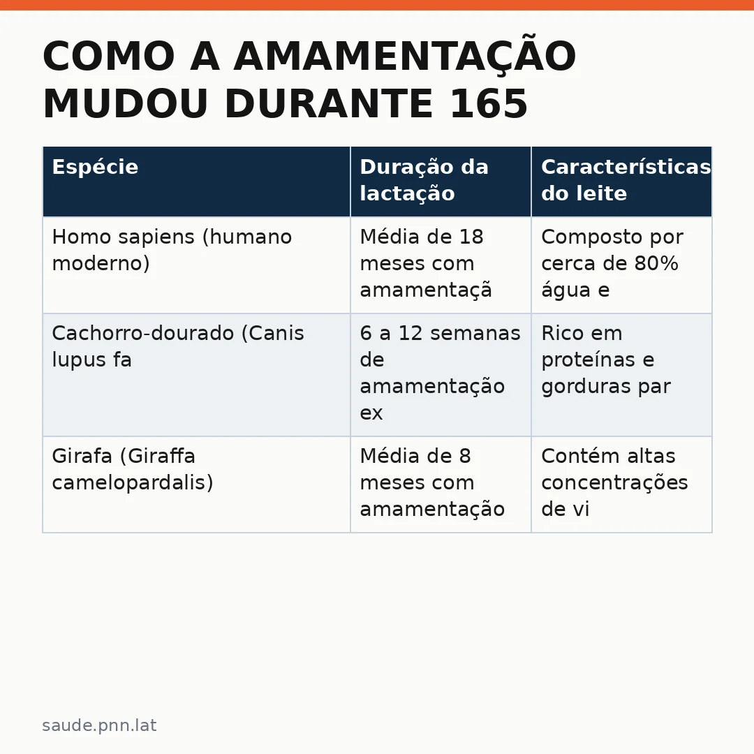 Infográfico - Como a amamentação mudou durante 165 milhões de anos: um olhar para a evolução da nutrição materna