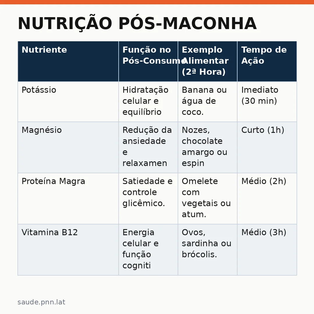 Infográfico - Nutrição Pós-Maconha: Como Minimizar os Efeitos Colaterais nas Primeiras Horas
