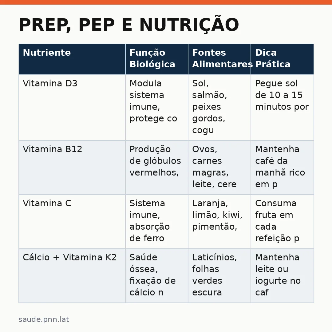 Infográfico - PrEP, PEP e Nutrição: A Estratégia Integrada de Prevenção