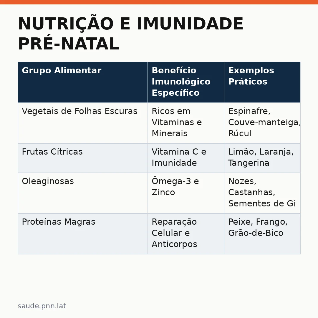 Infográfico - Nutrição e Imunidade Pré-Natal: Fortalecendo o Organismo para a Vacinação durante a Gravidez