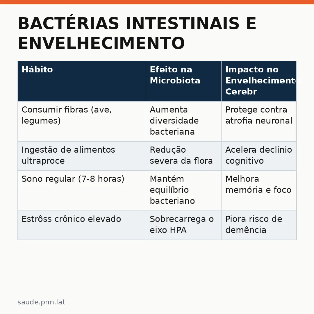 Infográfico - Bactérias Intestinais e Envelhecimento Cerebral: O Novo Papel da Microbiota na Prevenção
