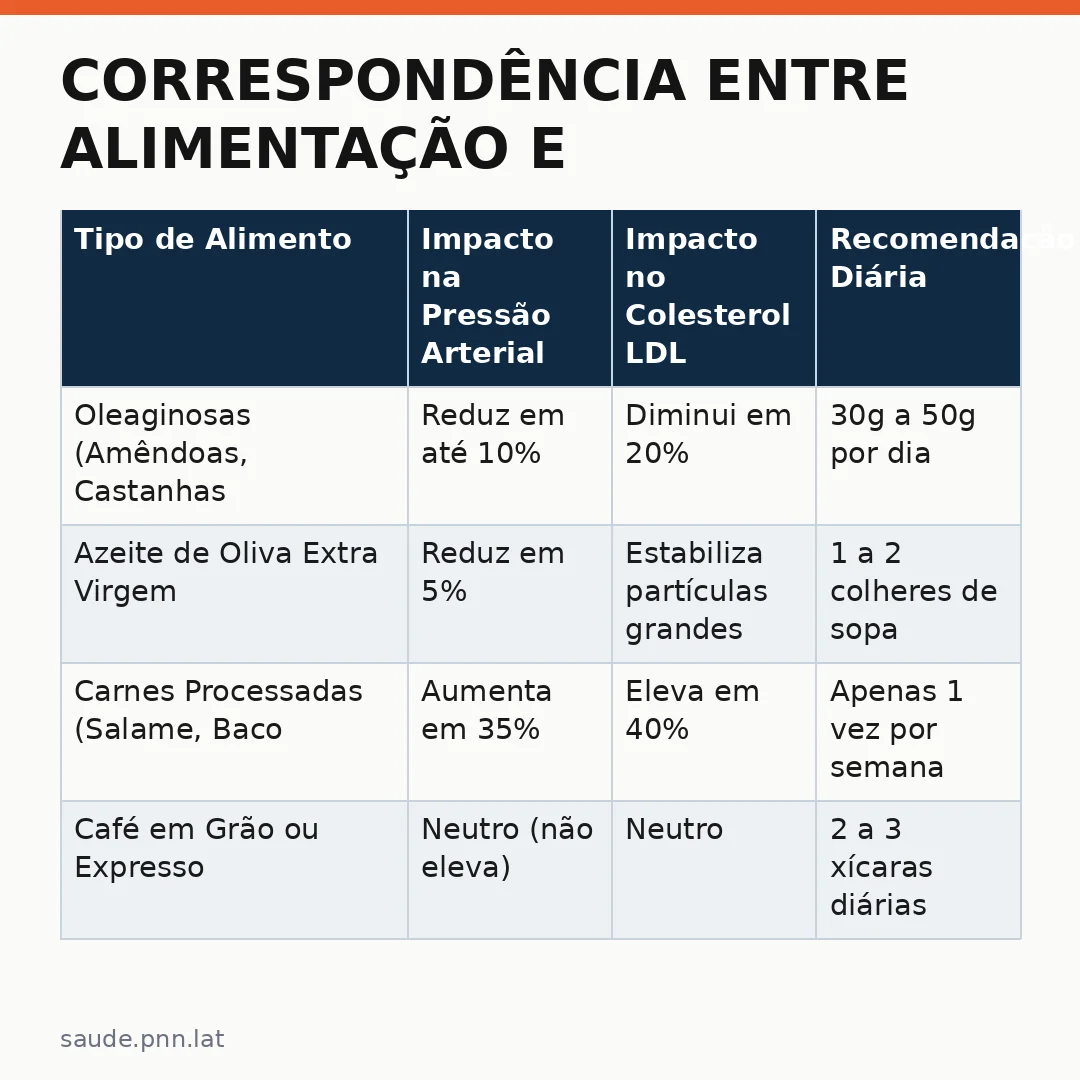 Infográfico - Correspondência entre alimentação e saúde do coração