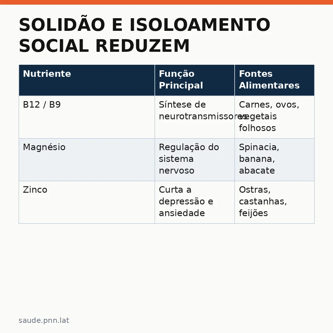Infográfico - Solidão e Isoloamento Social Reduzem Anos de Vida Saudável: Estratégias Nutricionais para Combater a Depressão