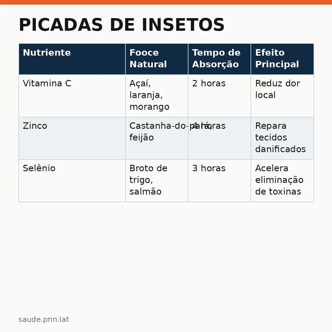 Infográfico - Picadas de Insetos: Nutrição Estratégica Após Exposição ao Meio Ambiente