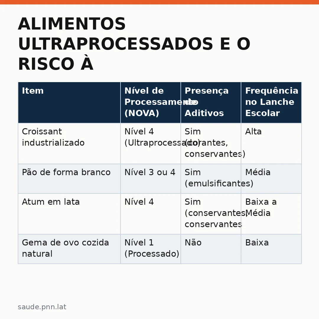 Infográfico - Alimentos Ultraprocessados e o Risco à Aprendizagem Escolar