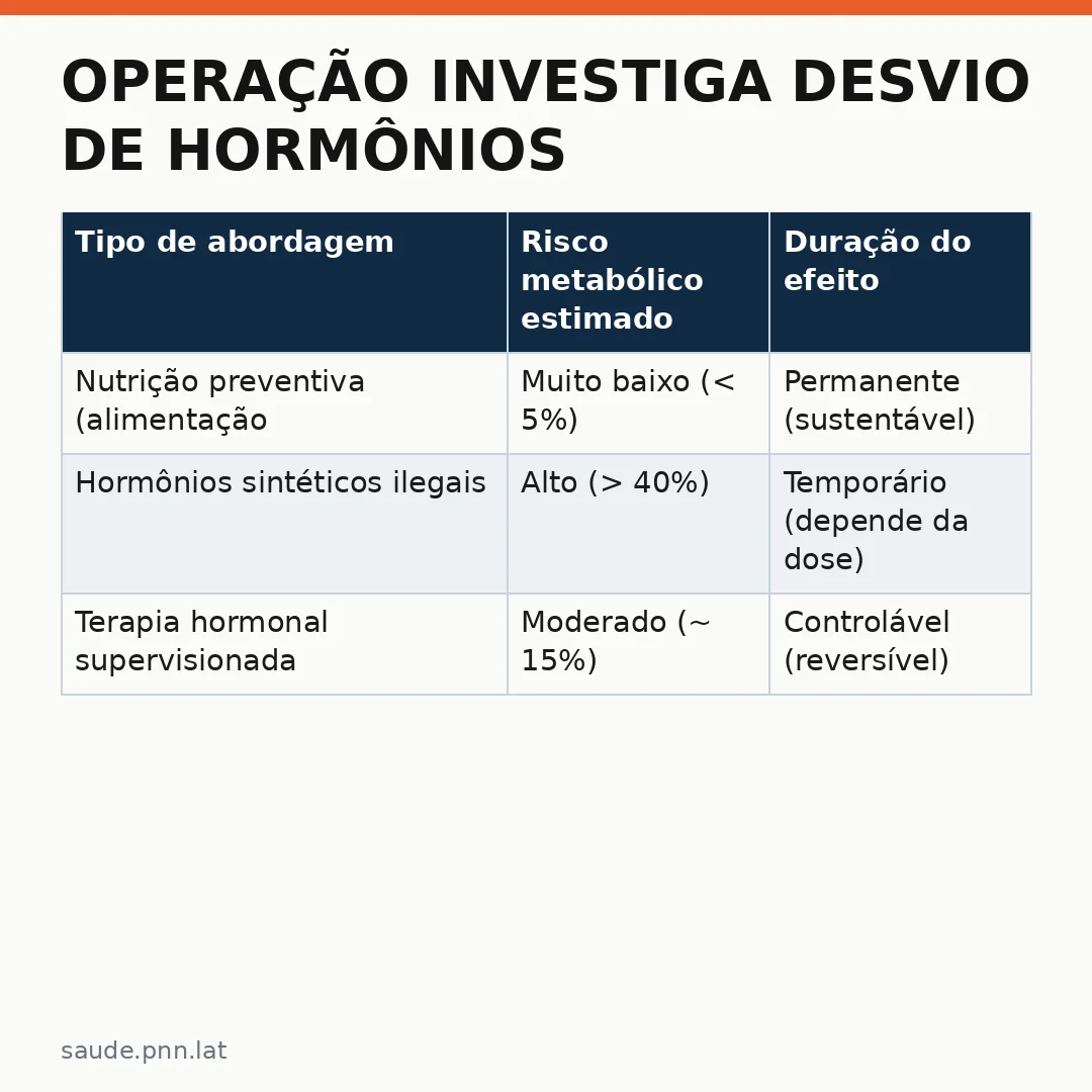 Infográfico - Operação investiga desvio de hormônios para fins estéticos em SP: o que a nutrição pode ajudar