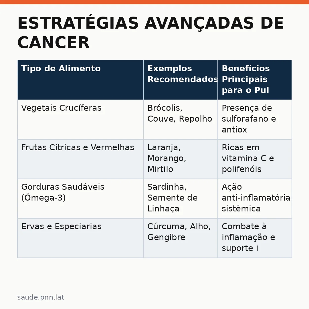 Infográfico - Estratégias Avançadas de Cancer Nutrition e a Prevenção do Adenocarcinoma Pulmonar